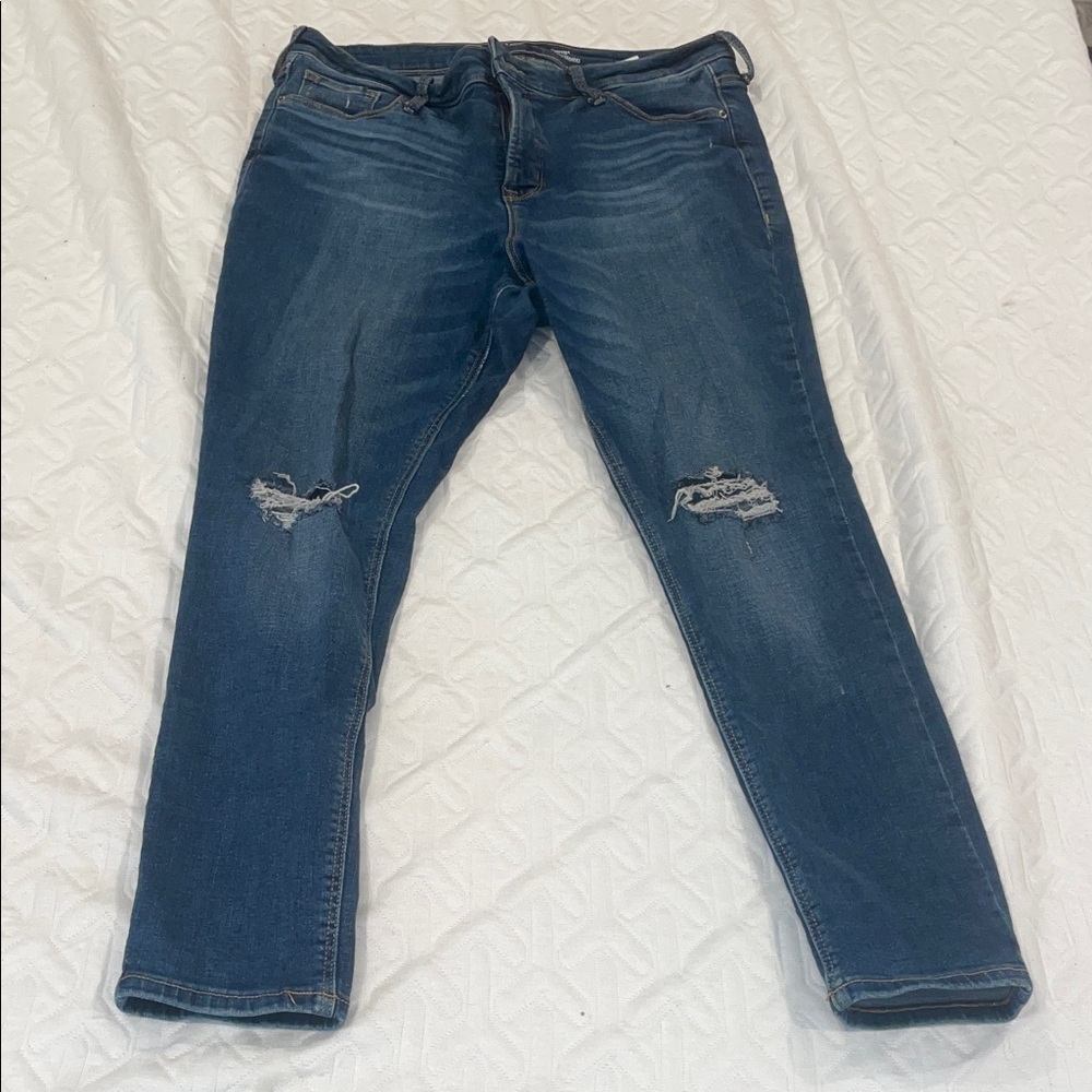 Old Navy Blue Distressed Skinny Jeans